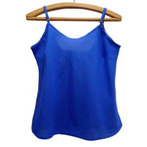 Blusa Alça Regulável Azul Marinho Com Laço nas Costas