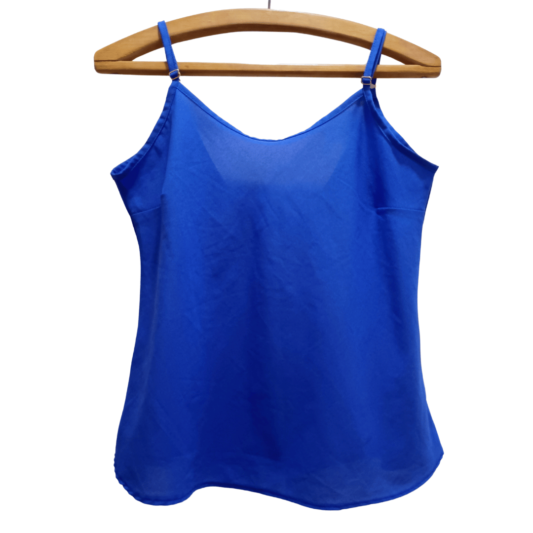Blusa Alça Regulável Azul Marinho Com Laço nas Costas