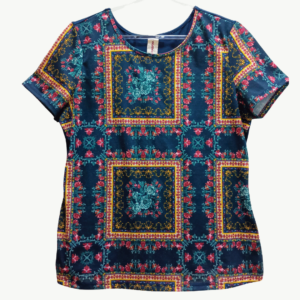 T-SHIRT HABANA AZUL MARINHO ESTAMPA QUADRO DE FLORES - COSTA LISA